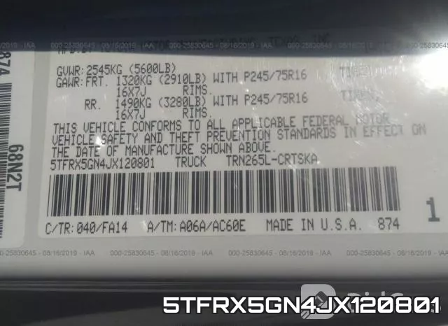 5TFRX5GN4JX120801 фото 10