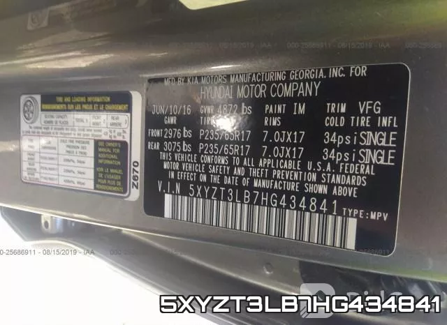 5XYZT3LB7HG434841 фото 10