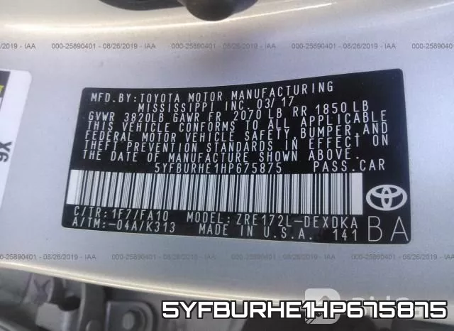 5YFBURHE1HP675875 фото 10
