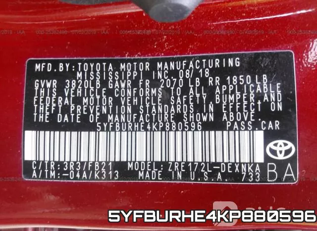 5YFBURHE4KP880596 фото 10