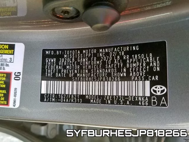 5YFBURHE5JP818266 фото 2
