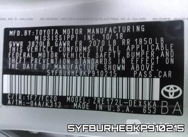 5YFBURHE8KP910215 фото 10