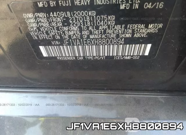 JF1VA1E6XH8800894 фото 10