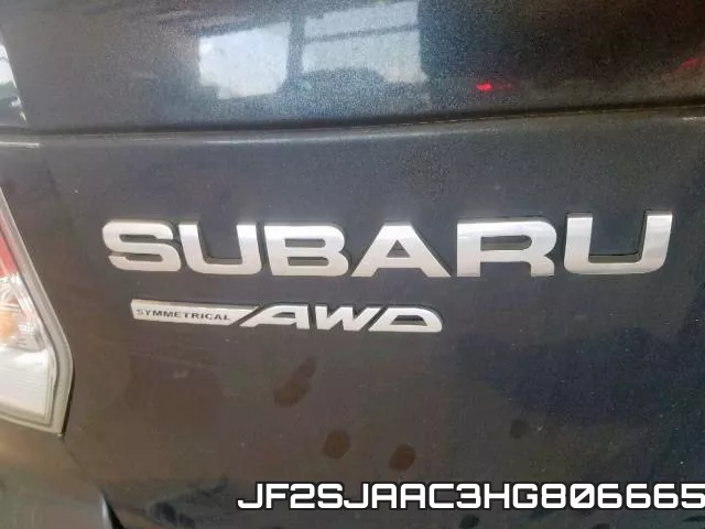 JF2SJAAC3HG806665 фото 10