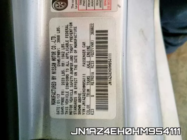 JN1AZ4EH0HM954111 фото 2