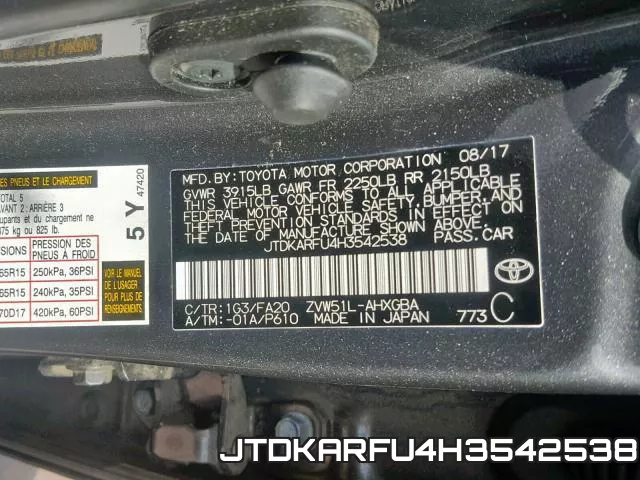 JTDKARFU4H3542538 фото 2