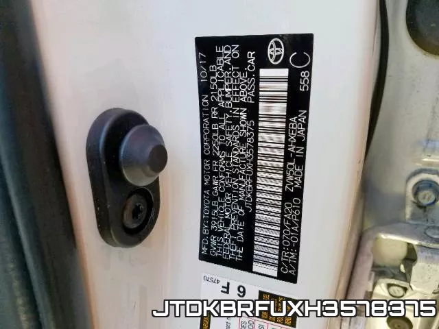 JTDKBRFUXH3578375 фото 2