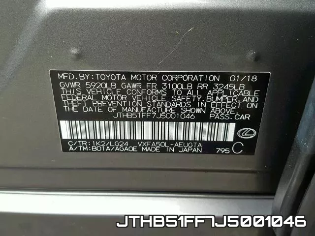 JTHB51FF7J5001046 фото 2