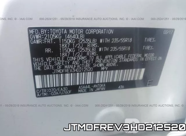 JTMDFREV3HD212520 фото 10
