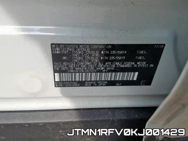 JTMN1RFV0KJ001429 фото 2