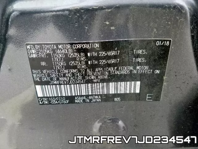 JTMRFREV7JD234547 фото 2