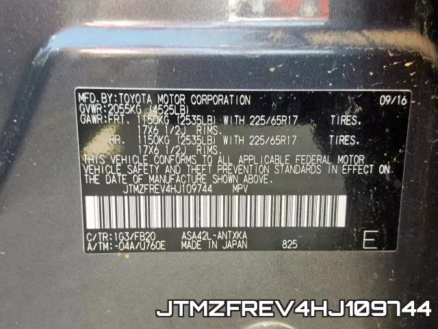 JTMZFREV4HJ109744 фото 2
