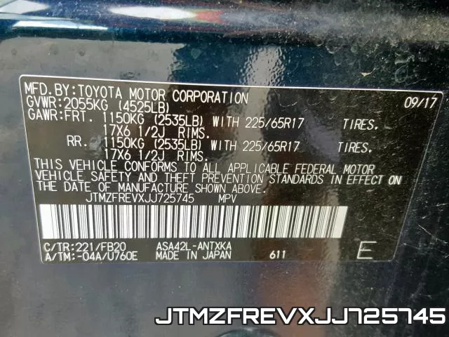 JTMZFREVXJJ725745 фото 2