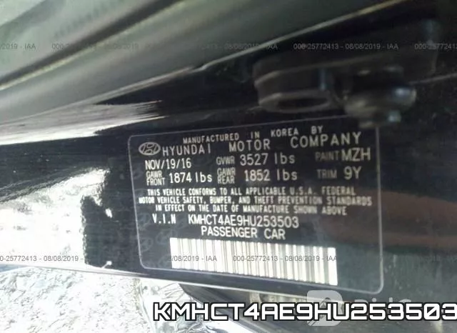 KMHCT4AE9HU253503 фото 10