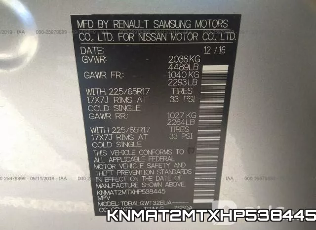 KNMAT2MTXHP538445 фото 10
