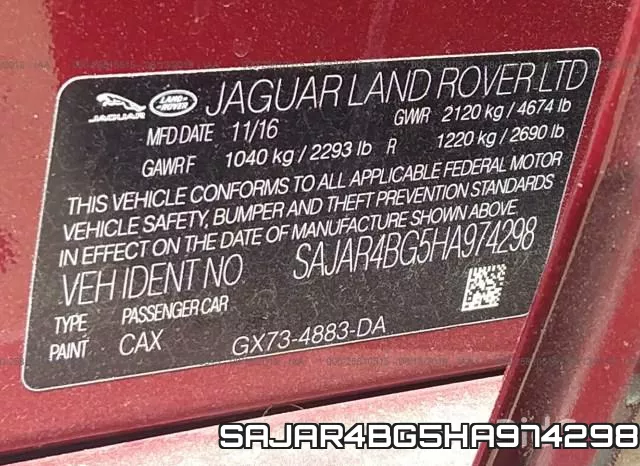 SAJAR4BG5HA974298 фото 10