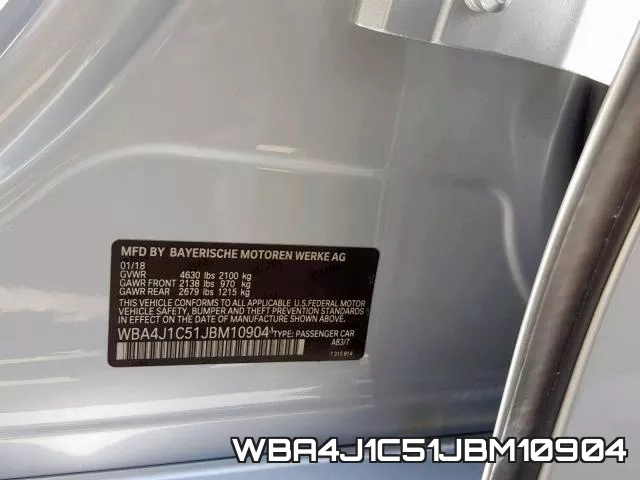 WBA4J1C51JBM10904 фото 2