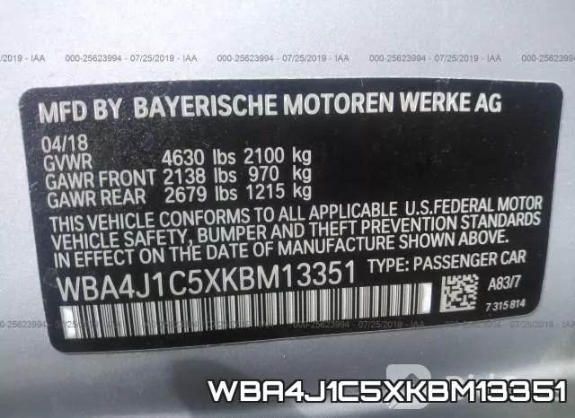 WBA4J1C5XKBM13351 фото 10