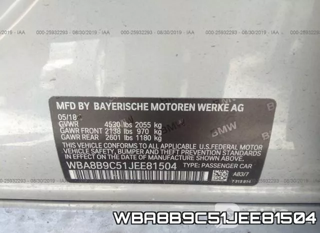 WBA8B9C51JEE81504 фото 10