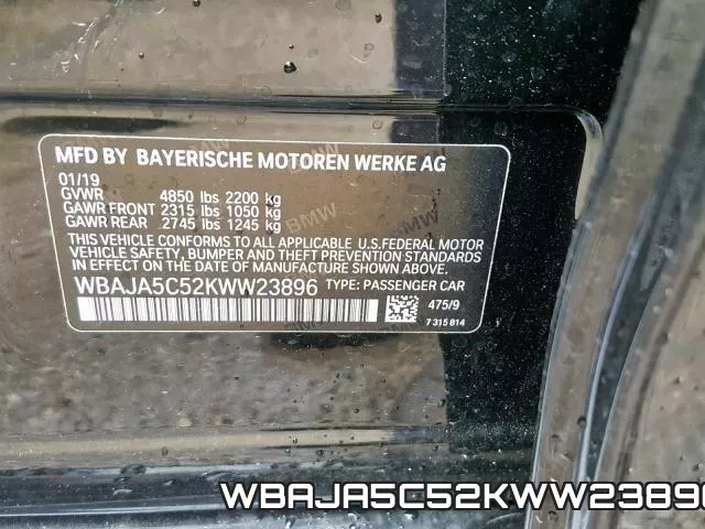 WBAJA5C52KWW23896 фото 2