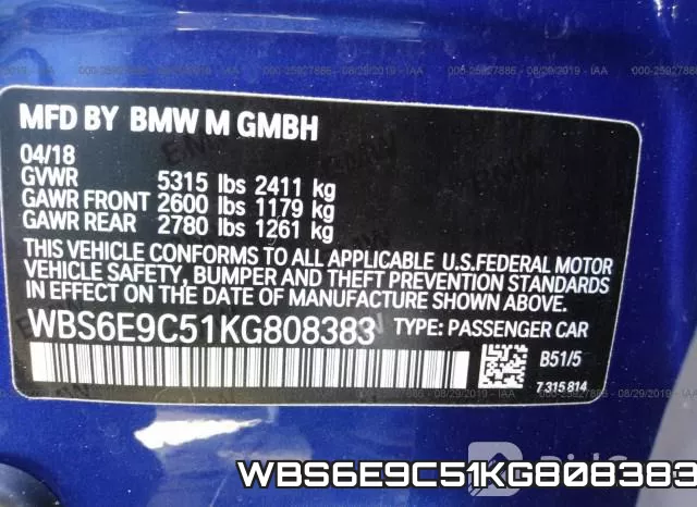 WBS6E9C51KG808383 фото 10
