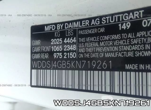 WDDSJ4GB5KN719261 фото 10