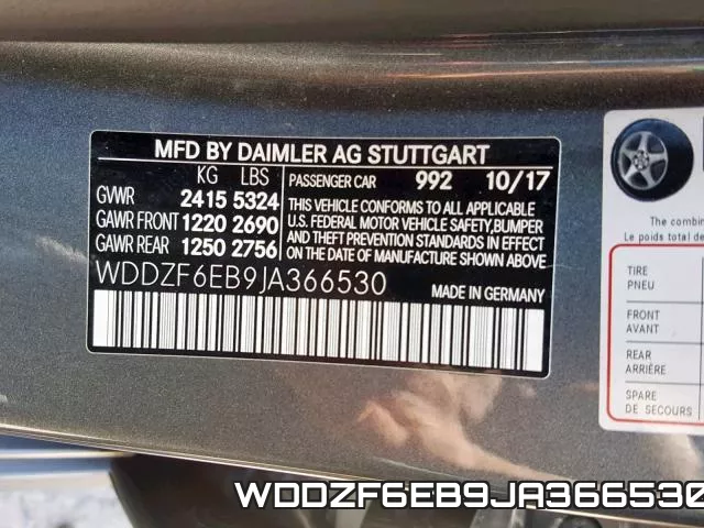WDDZF6EB9JA366530 фото 2