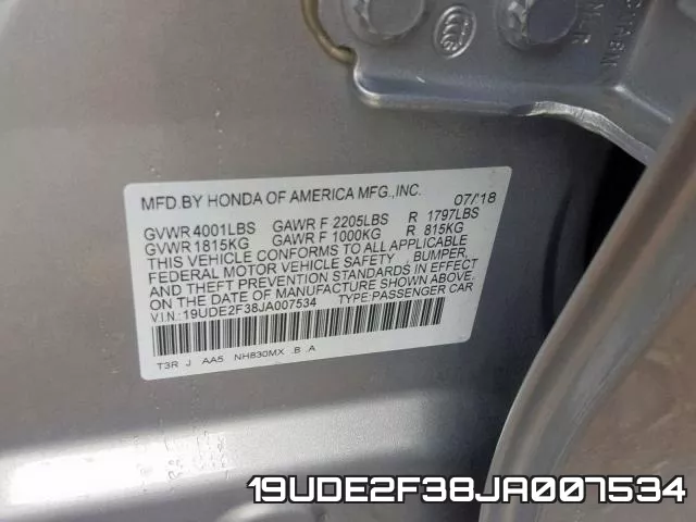 19UDE2F38JA007534 фото 2