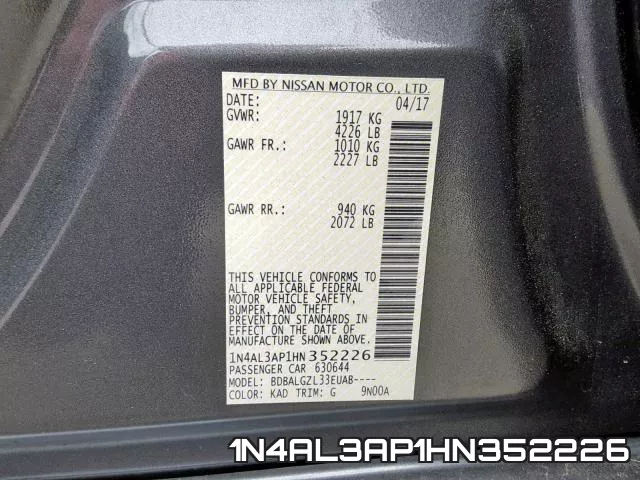 1N4AL3AP1HN352226 фото 2