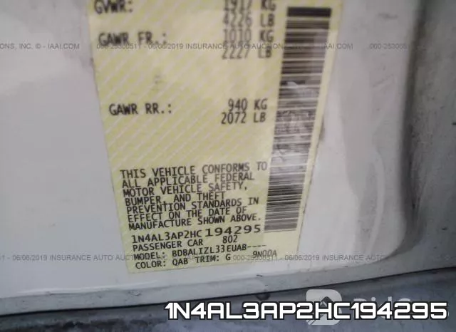 1N4AL3AP2HC194295 фото 10