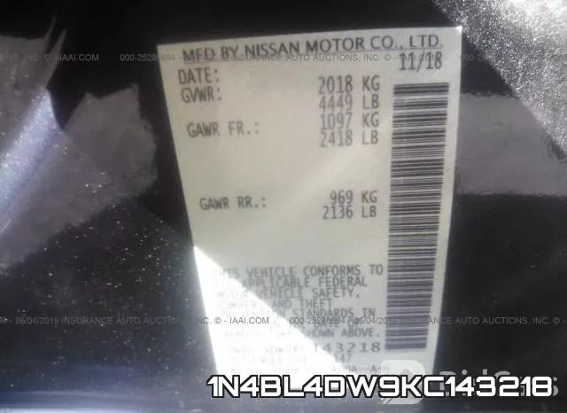 1N4BL4DW9KC143218 фото 10