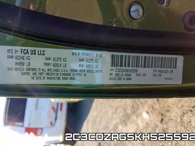 2C3CDZAG5KH525592 фото 2