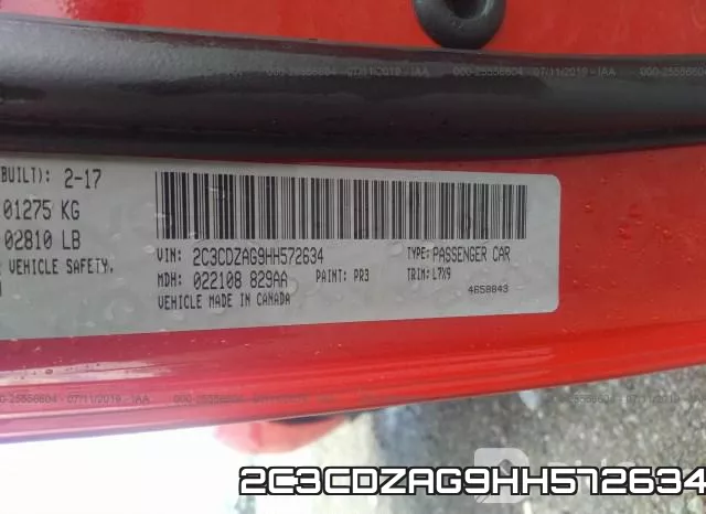 2C3CDZAG9HH572634 фото 10