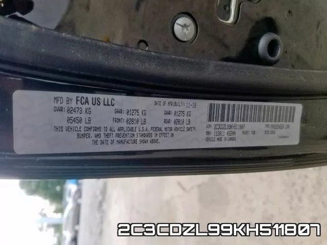 2C3CDZL99KH511807 фото 2