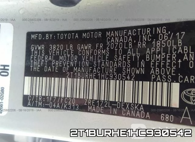 2T1BURHE1HC930542 фото 10