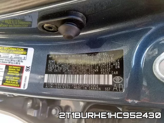 2T1BURHE1HC952430 фото 2