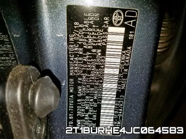 2T1BURHE4JC064583 фото 2