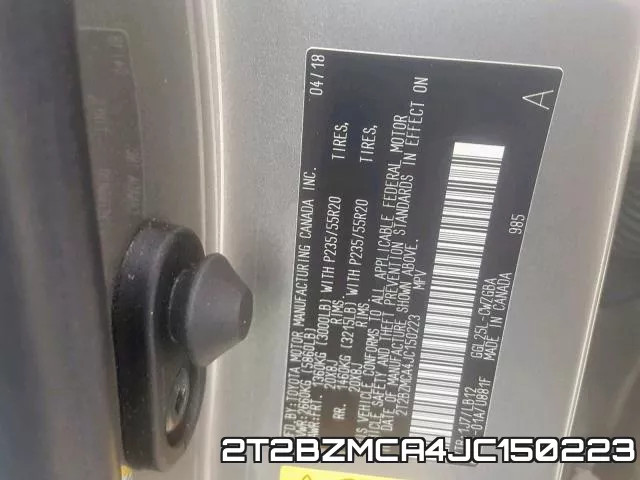 2T2BZMCA4JC150223 фото 2