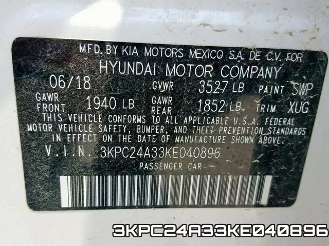 3KPC24A33KE040896 фото 2