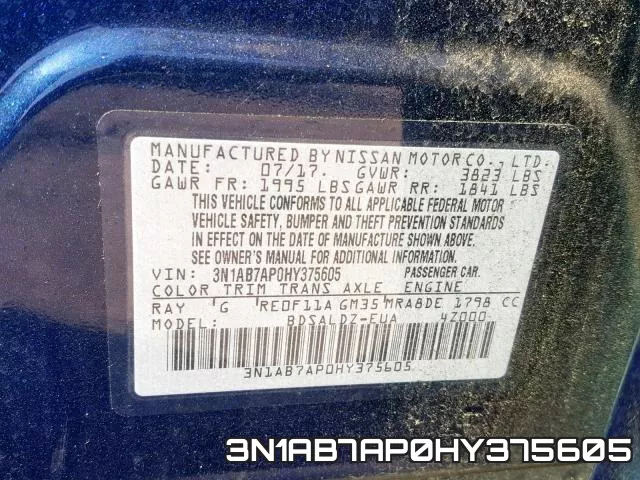 3N1AB7AP0HY375605 фото 2
