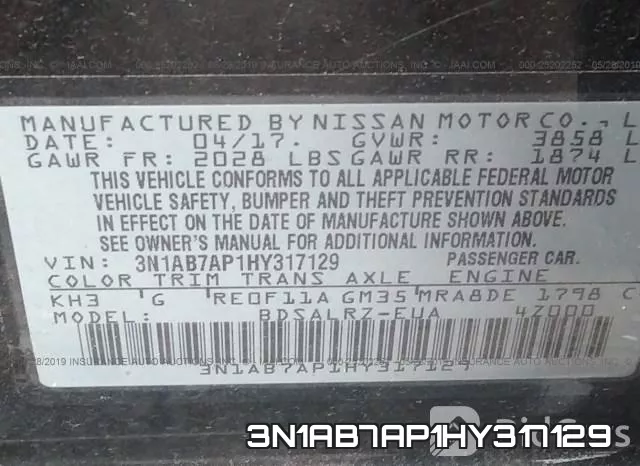 3N1AB7AP1HY317129 фото 10