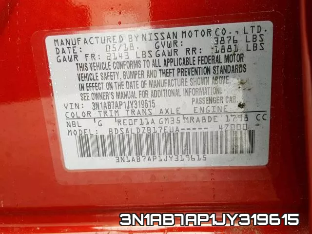 3N1AB7AP1JY319615 фото 2