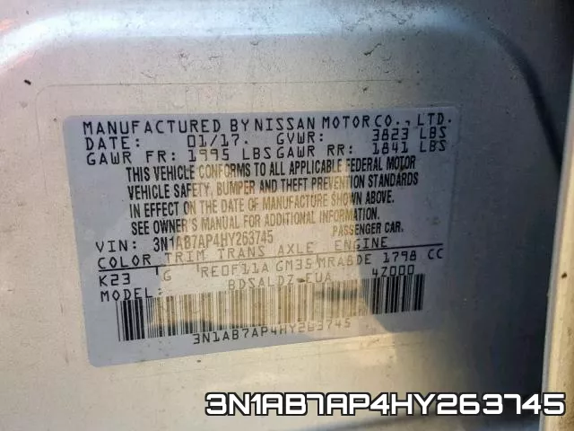 3N1AB7AP4HY263745 фото 2