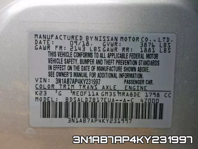 3N1AB7AP4KY231997 фото 2