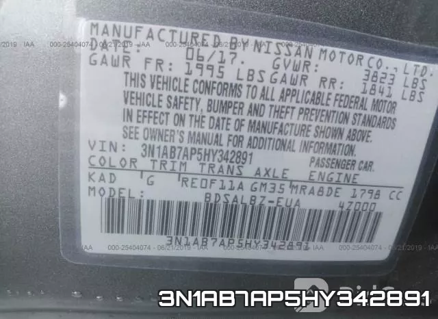 3N1AB7AP5HY342891 фото 10