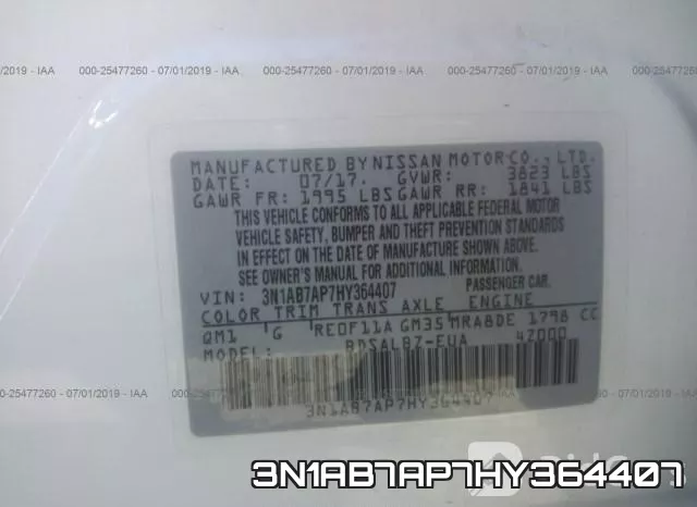 3N1AB7AP7HY364407 фото 10
