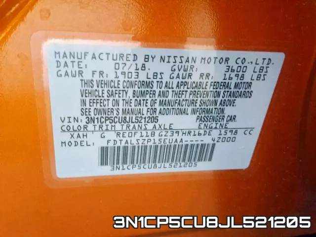 3N1CP5CU8JL521205 фото 2