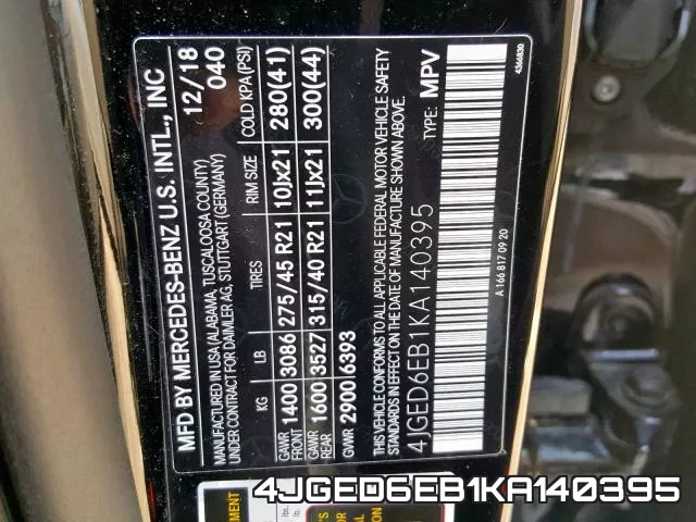 4JGED6EB1KA140395 фото 2