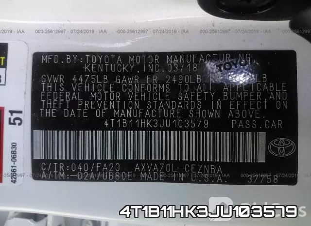 4T1B11HK3JU103579 фото 10