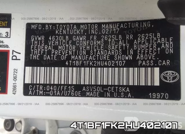 4T1BF1FK2HU402107 фото 10